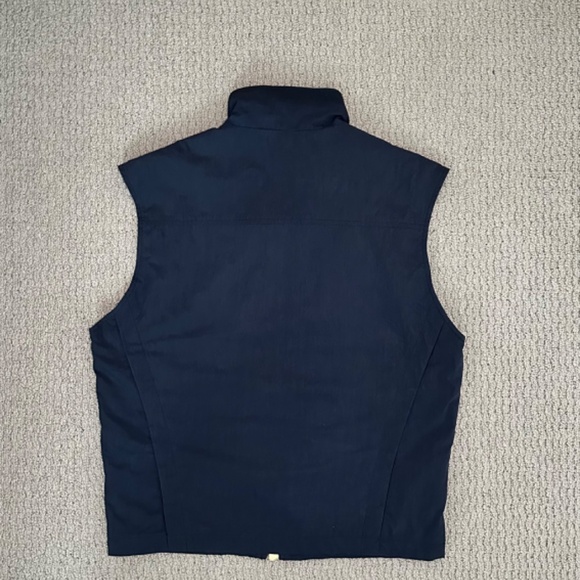 Han Kjobenhavn Navy Track Vest with Gold Tone Zipper and Logo Detail - Picture 7 of 10
